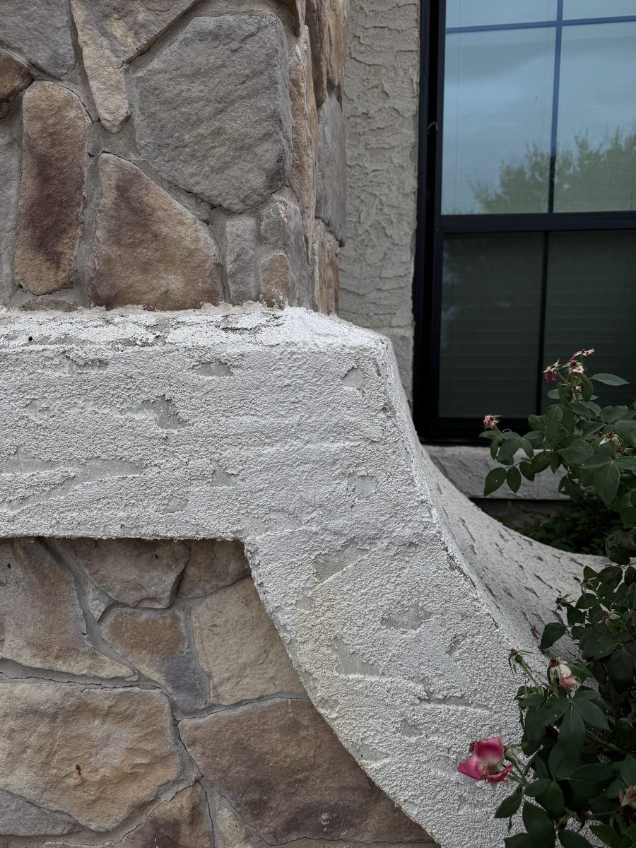 Before and after stucco repair