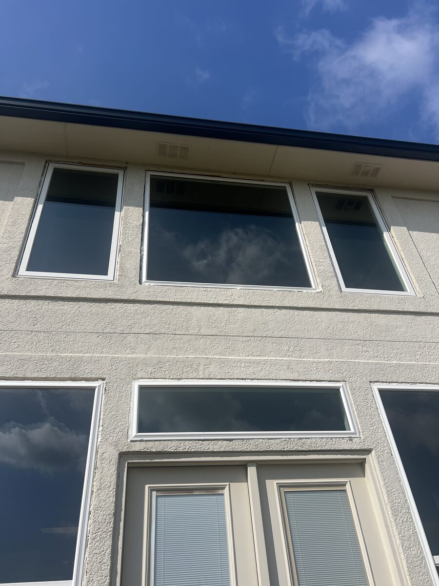 Stucco repair complete